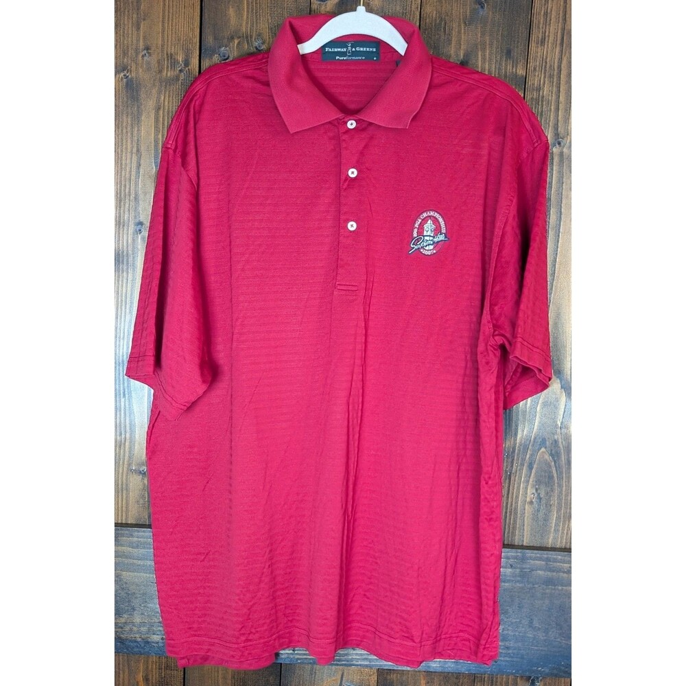 Fairway Greene Mens XL Golf Polo Shirt Red 89th PGA Championship Southern Hills